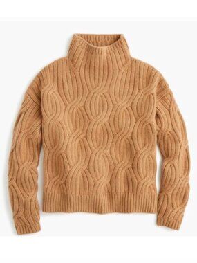 J Crew Collection 100% Cashmere Cable Knit Turtleneck Sweater
